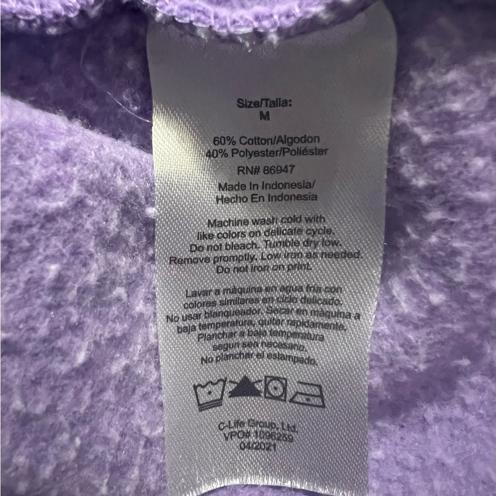 Kellogg's Sweatshirt Purple Fruit Loops Long Sleeve Hoodie Size Medium - Picture 9 of 9